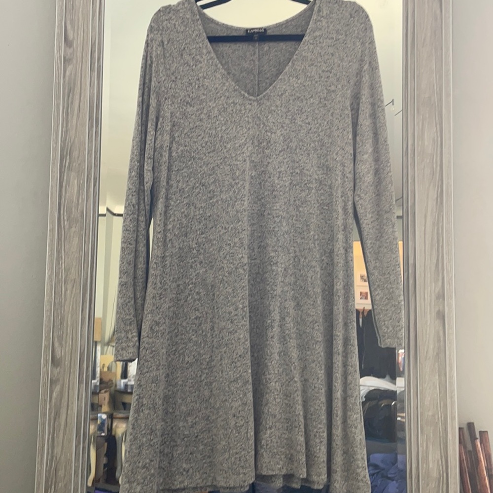 Grey cozy sweater dress sz large by Express